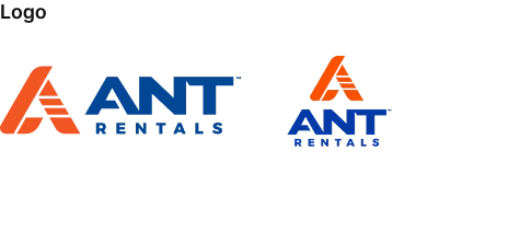 Ant Rentals logo lockups shown in two sizes