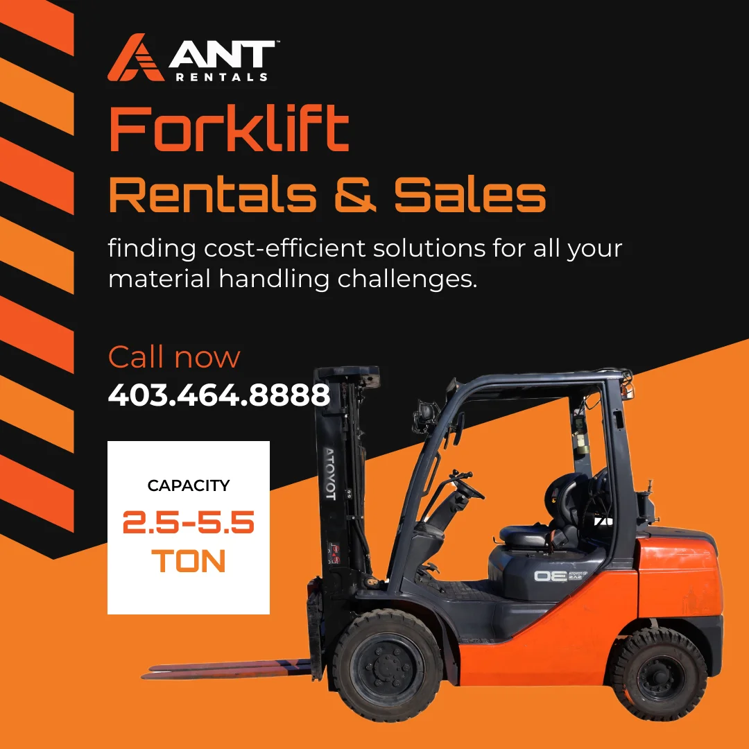 Ant Rentals social media post promoting its forklift rentals and sales division
