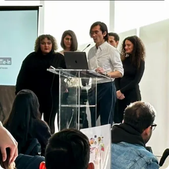 The Crowd Ease team presenting to panelists