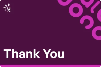 Yocale 'Thank You' gift card design in deep plum with the Yocale logo and a ring-pattern accent
